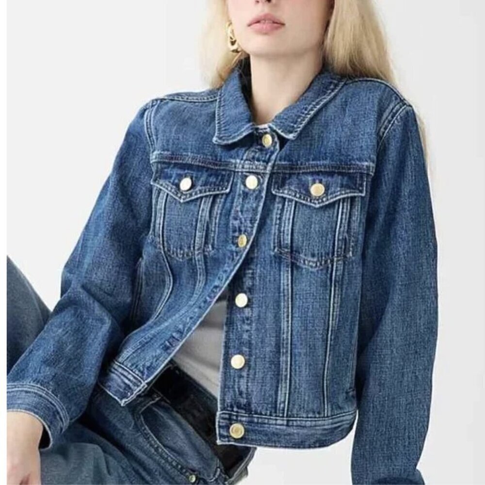 Nautica Trucker Jean Jacket Denim Streetwear Y2K Hip Hop Medium Wash Size XL‎